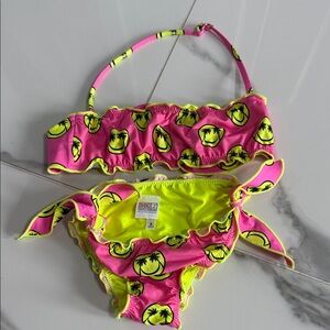 MC2 Saint Barth Pink and Yellow Bikini with Palm Print